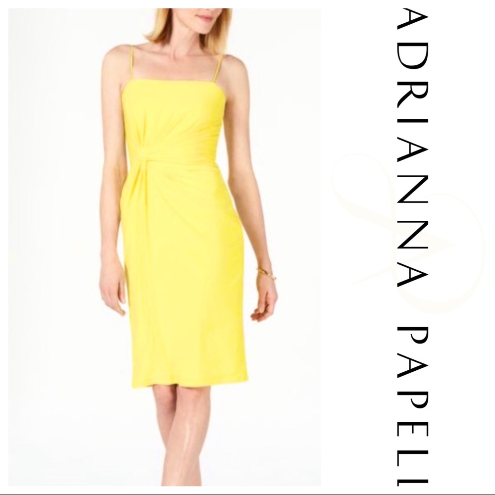 Adrianna Papell • Spaghetti strap yellow dress